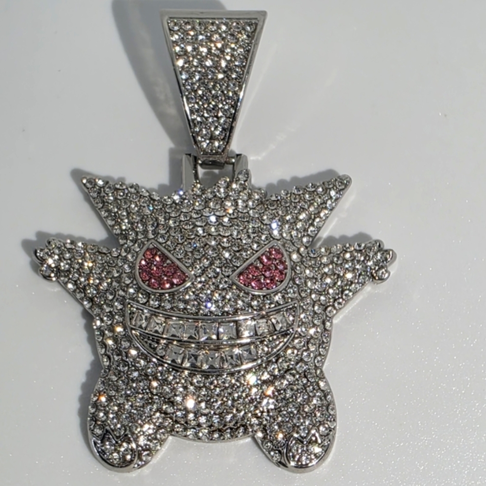 Iced Out Gengar Pendant - High Quality Stainless Steel Pokémon Style Pendant
